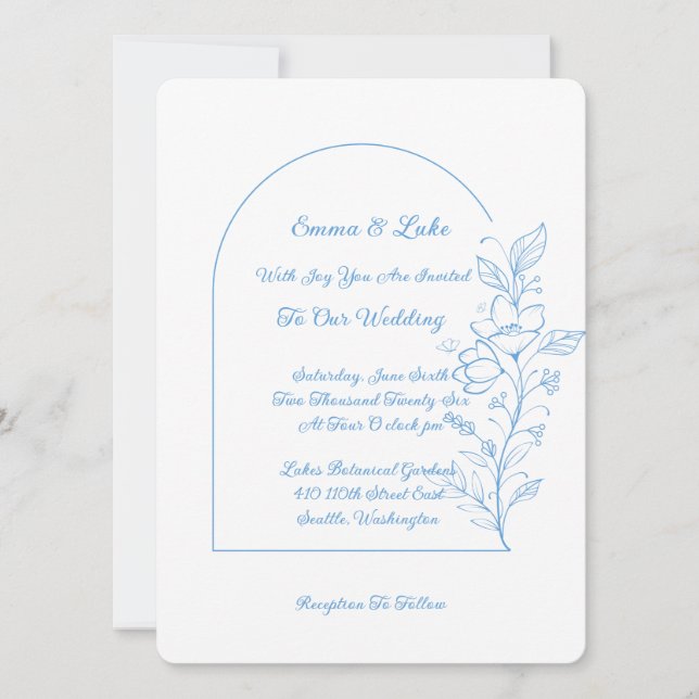 Floral Arch Wedding Invitation (Front)