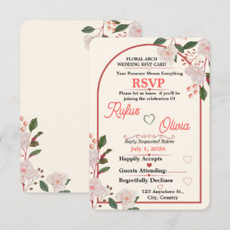 Floral Arch Wedding RSVP Invitation