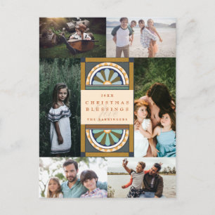 Floral Arches Christmas Multi Photo Holiday Postcard