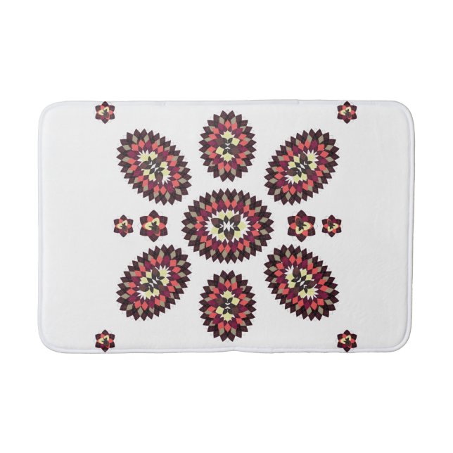 Floral Argyle Bath Mat (Front)