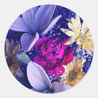 Floral Arrangement 313b Classic Round Sticker