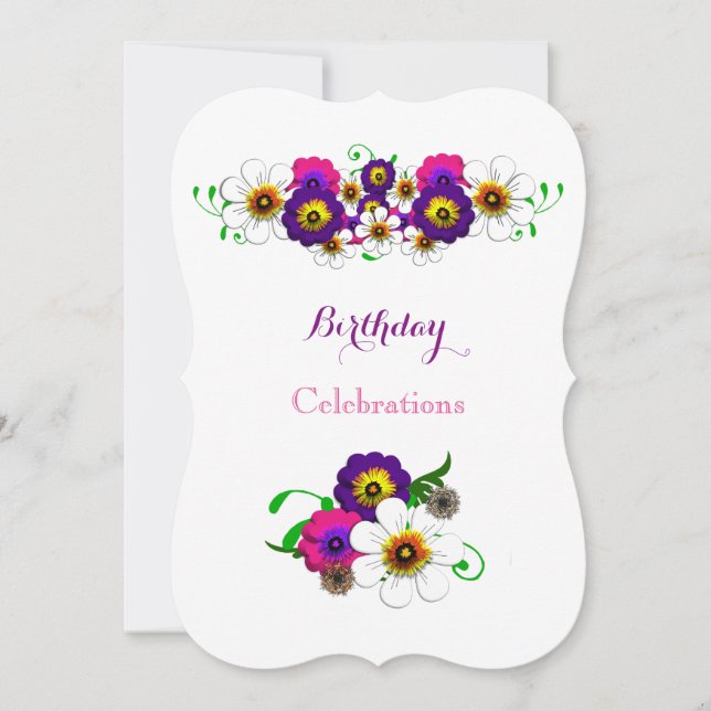 Floral Arrangement Birthday Party Celebrations Invitation (Front)
