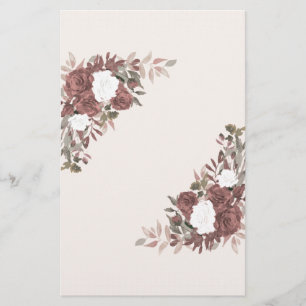 Floral Arrangement in Pink and Mauve Stationery