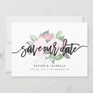 Floral Arrangement Save The Date Announcement