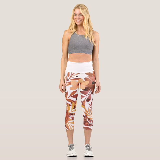 Floral Arrangements Capri Leggings (Front)