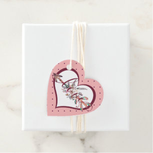Floral arrow valentine favour tags