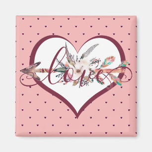 Floral arrow valentine  magnet