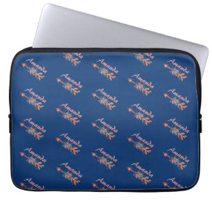 Floral arrows personalised laptop sleeve