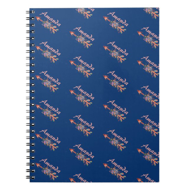 Floral arrows personalised  notebook (Front)