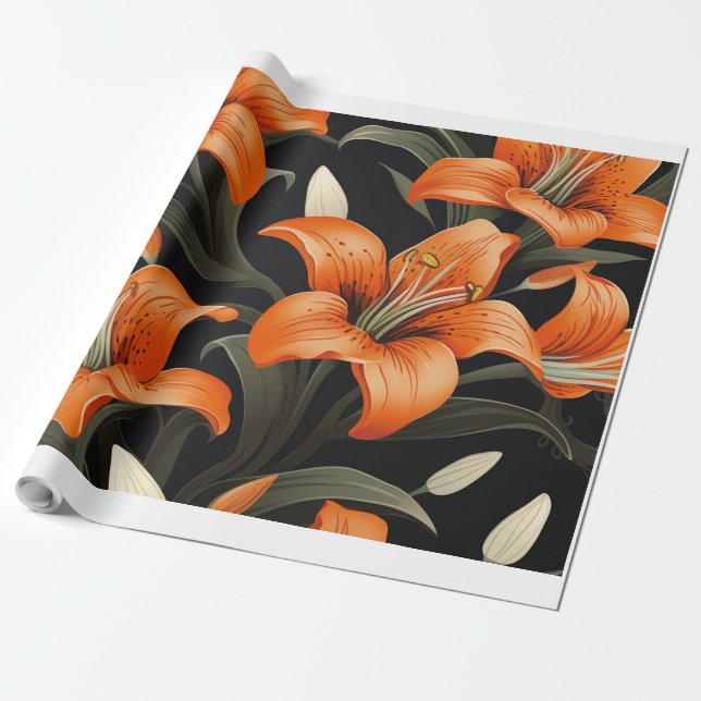 FLORAL ART #1 WRAPPING PAPER (Unrolled)