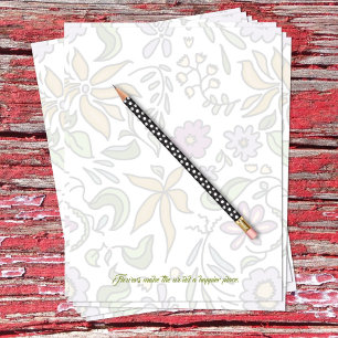 Floral Art Blank Scrapbook Paper Custom Letterhead