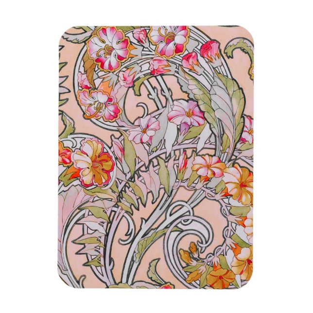 Floral Art Deco Magnet (Vertical)
