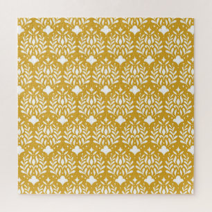Floral Art Deco: Modern Damask Jigsaw Puzzle
