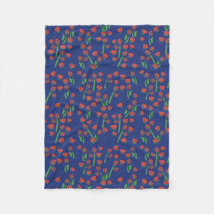 Floral Art Deco pattern Fleece Blanket