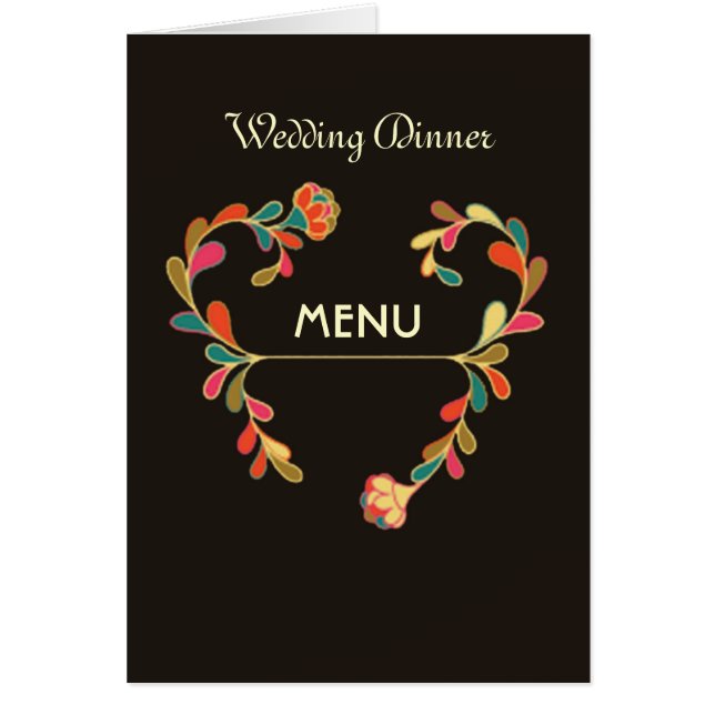 Floral art deco Wedding Menu (Front)