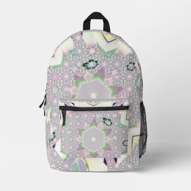 Floral Art Decor Printed Backpack (Front)