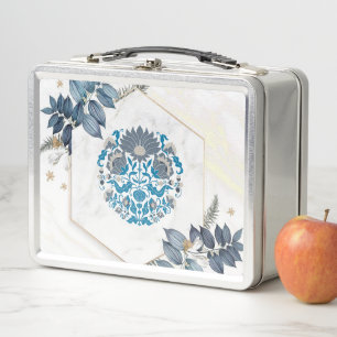 Floral Art, Floral Frame Metal Lunch Box