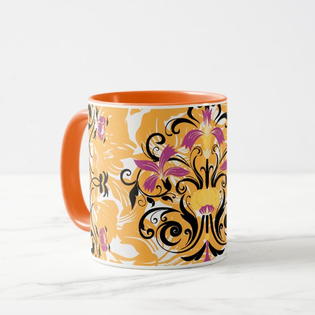 Floral Art, Hollow Life, Graphic Art Mug (Front Left)