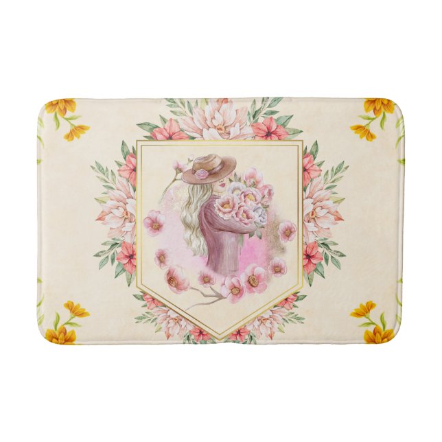 Floral Art, Lady Of Spring Bath Mat (Front)