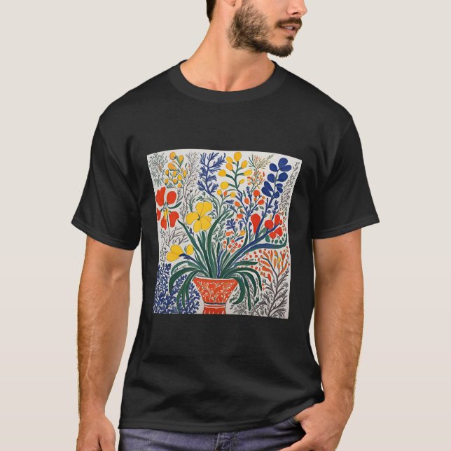 Floral Art Matisse Inspired  T-Shirt (Front)