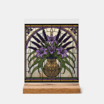 Floral Art Nouveau Acrylic Stained Glass Wall Art 