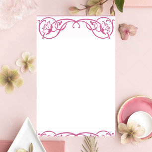 Floral Art Nouveau Border Customisable Stationery