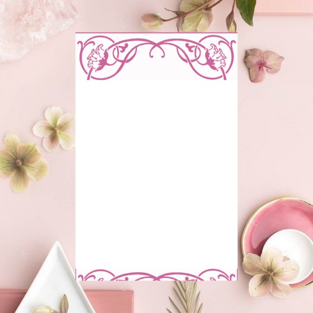 Floral Art Nouveau Border Customisable Stationery (Creator Uploaded)
