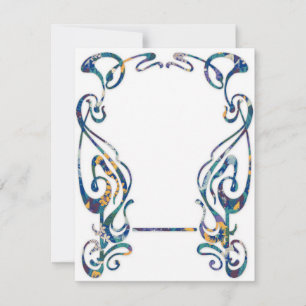 Floral art nouveau frame card