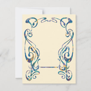 Floral art nouveau frame card