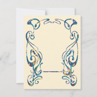Floral art nouveau frame card