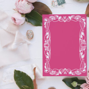 Floral art nouveau frame Invitation template 