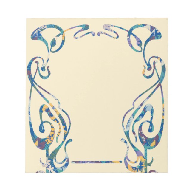 Floral art nouveau frame Notepad (Front)