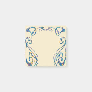 Floral art nouveau frame post-it notes