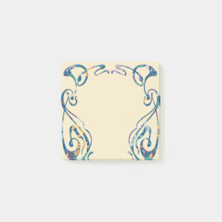 Floral art nouveau frame post-it notes
