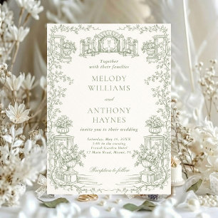 Floral Art Nouveau–Inspired Wedding Stationery Invitation