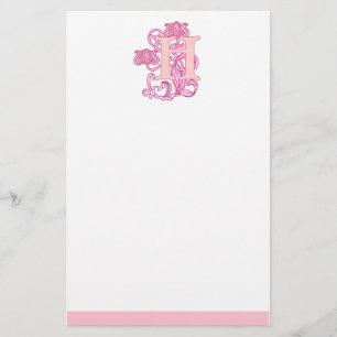 Floral Art Nouveau Monogram Stationery
