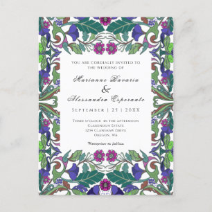Floral Art Nouveau vintage wedding invitation Post Postcard