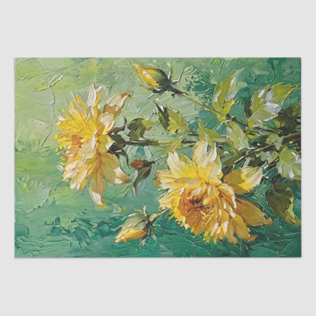 Floral Art Oil Print Decoupage Tissue Paper (Front)