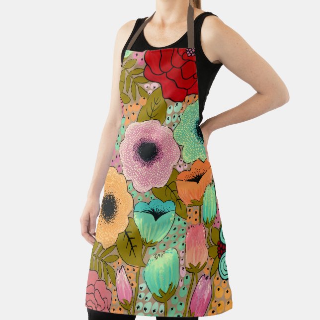 Floral Art Painting Flowers Artist Pip Gerard Apron (Insitu)