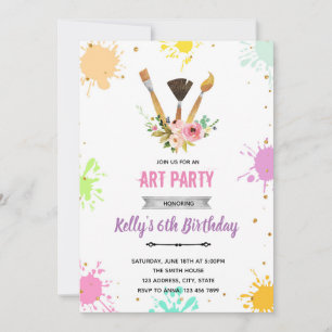 Floral art painting Invitation