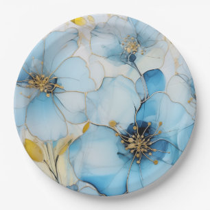 Floral art  paper plate