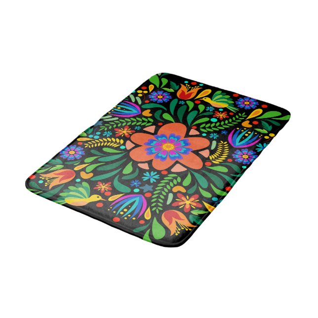 Floral Art pattern bath mat (Angled)