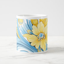 Floral art pattern Extra-Large Mug