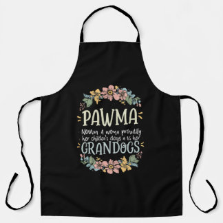 Floral Art Pawma Noun Definition Mama Grandma Dog Apron