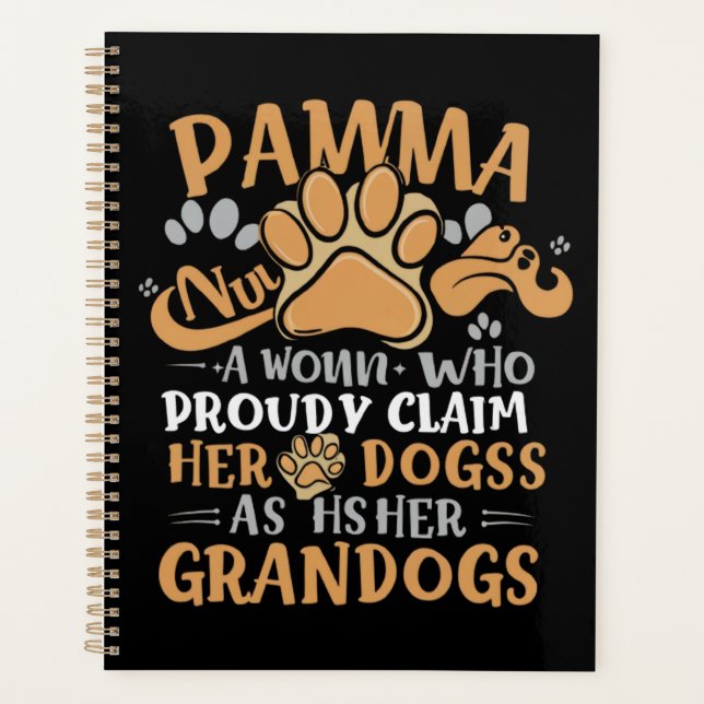 Floral Art Pawma Noun Definition Mama Grandma Dog  Planner (Front)