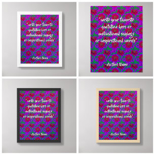 (Floral Art / Red Flowers) Create Your Own Quote  Poster