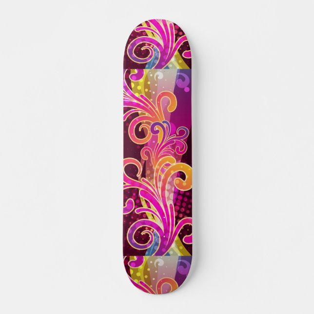 Floral Art Skateboard (Front)