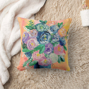 floral art throw pillow