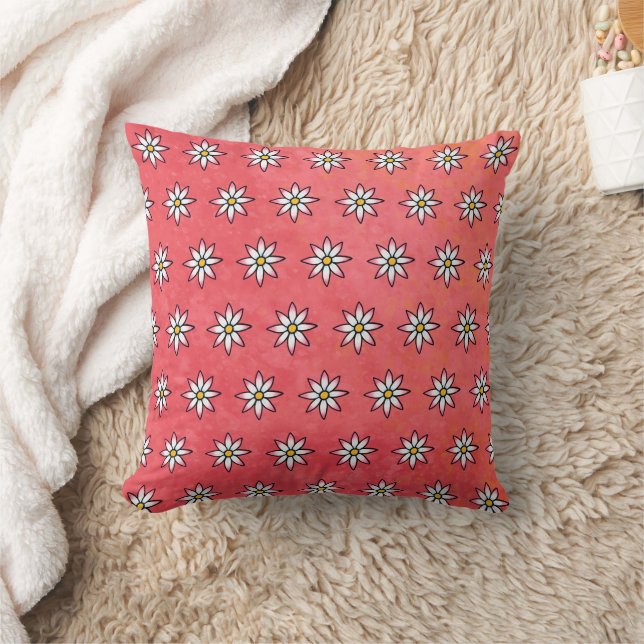 Floral Art Throw Pillow (Blanket)