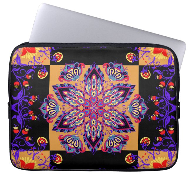 Floral Art, Violet Nature Laptop Sleeve (Front)